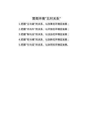 营商环境“五对关系”.docx