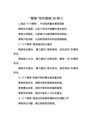 “聚焦”写作提纲30例-1.docx