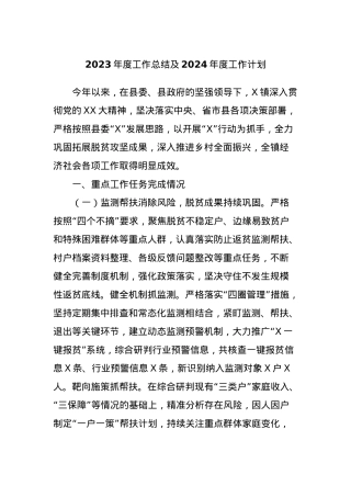 2023年度工作总结及2024年度工作计划.docx