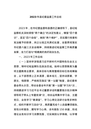 2023年县纪委监委工作总结.docx