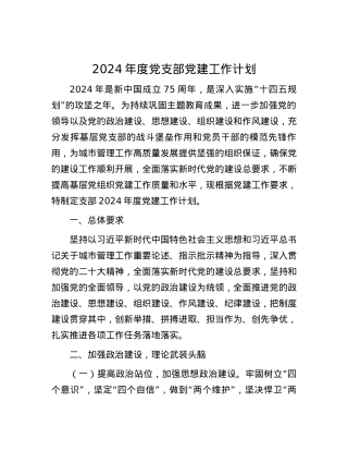 2024年度党支部党建工作计划.docx