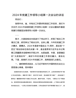 2024年党建工作领导小组第一次会议的讲话.docx