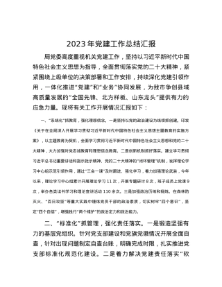 2023年党建工作总结汇报.docx