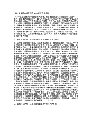 X县人大常委会领导班子2023年度工作总结.docx