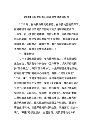 2023年度党组书记抓基层党建述职报告.docx