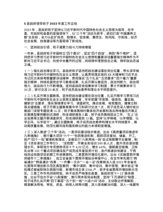 X县政府领导班子2023年度工作总结.docx
