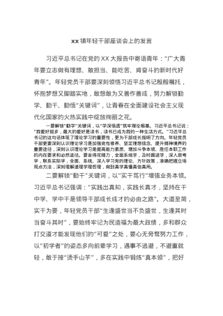 xx镇年轻干部座谈会上的发言.docx