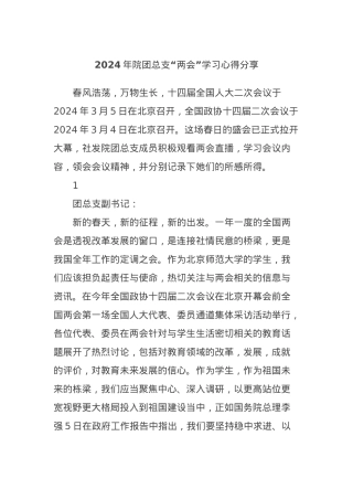 2024年院团总支“两会”学习心得分享.docx