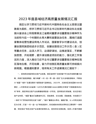 2023年度县域经济高质量发展情况汇报.docx