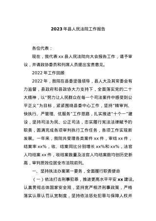 2023年县人民法院工作报告.docx
