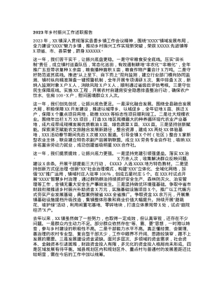 2023年乡村振兴工作述职报告.docx