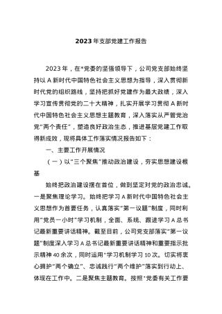 2023年支部党建工作报告.docx