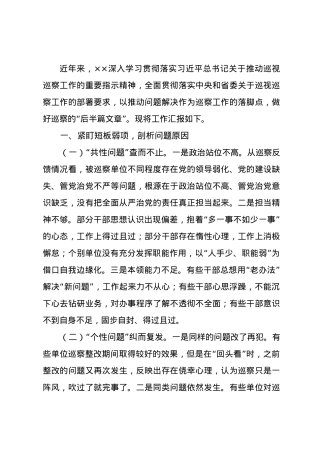 2024年关于做好巡察“后半篇文章”工作的报告.docx