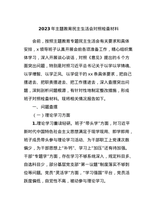 2023年主题教育民主生活会对照检查材料 (9).docx