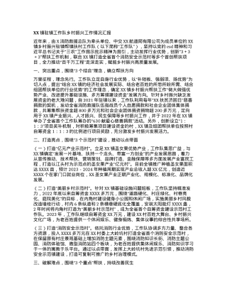 XX镇驻镇工作队乡村振兴工作情况汇报.docx