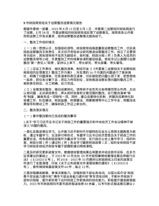 X市财政局党组关于巡察整改进展情况报告.docx