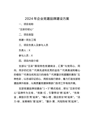2024年企业党建品牌建设方案.docx