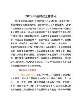 2024年县财政工作要点.docx