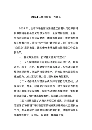 2024年执法稽查工作要点.docx