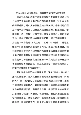 (2篇)学习习近平总书记视察广西重要讲话精神心得体会.docx
