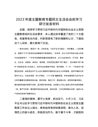 2023年度主题教育专题民主生活会会前学习研讨发言材料 (2).docx
