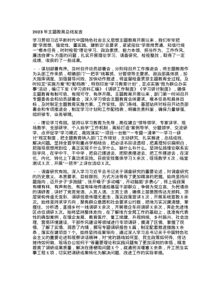 2023年主题教育总结发言.docx