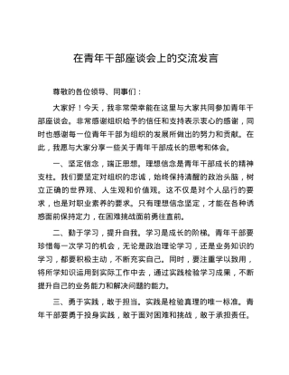 在青年干部座谈会上的交流发言.docx