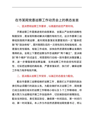 在市委巡察组巡察市某局党委工作动员会上的讲话.docx