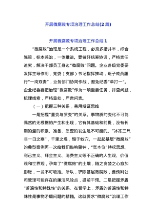(2篇)开展微腐败专项治理工作总结.docx
