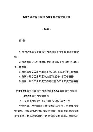 (5篇)2023年工作总结和2024年工作安排汇编.docx