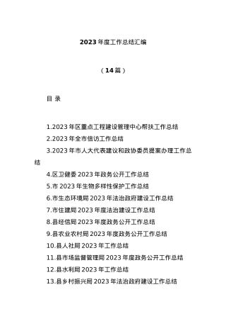 (14篇)2023年度工作总结汇编.docx