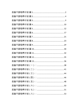 （30篇）后备干部培养计划汇编.docx