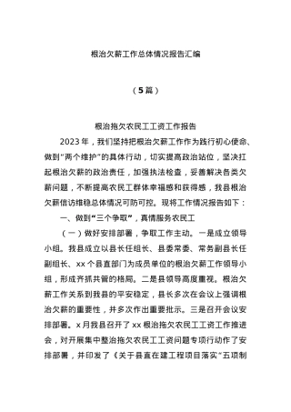 (5篇)根治欠薪工作总体情况报告汇编.docx