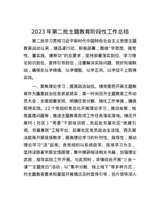 2023年第二批主题教育阶段性工作总结.docx