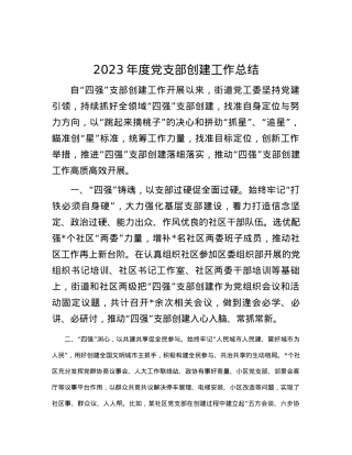 2023年度党支部创建工作总结.docx