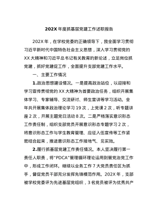 202X年度抓基层党建工作述职报告.docx