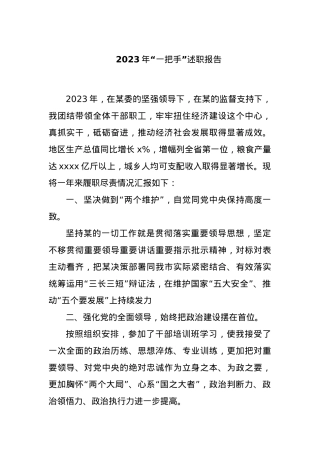 2023年“一把手”述职报告.docx