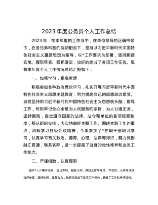 2023年度公务员个人工作总结.docx