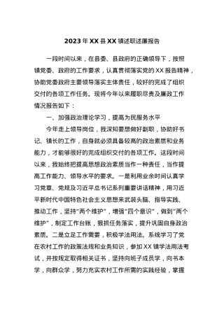 2023年XX县XX镇述职述廉报告 (2).docx