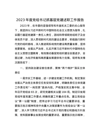 2023年度党组书记抓基层党建述职工作报告.docx