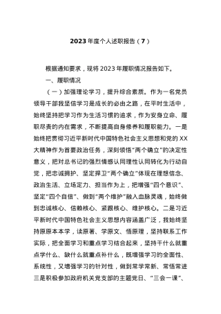 2023年度个人述职报告（7）.docx