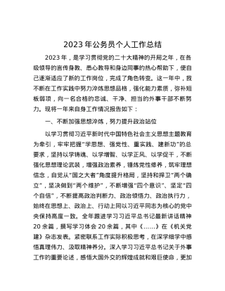 2023年公务员个人工作总结.docx