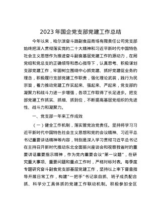 2023年国企党支部党建工作总结.docx