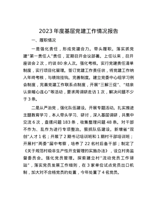 2023年度基层党建工作情况报告.docx