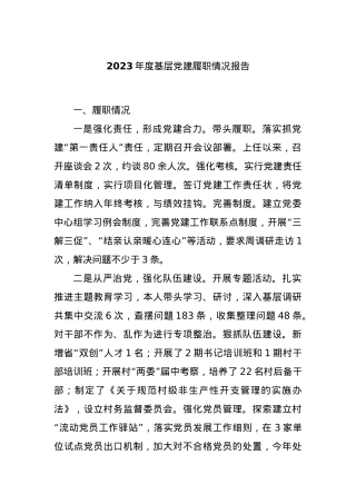 2023年度基层党建履职情况报告.docx