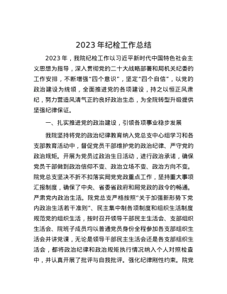 2023年纪检工作总结(1).docx