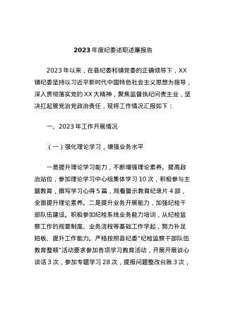 2023年度纪委述职述廉报告.docx