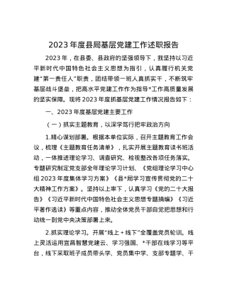 2023年度县局基层党建工作述职报告.docx