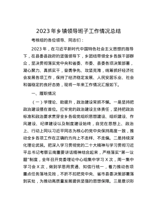 2023年乡镇领导班子工作情况总结.docx