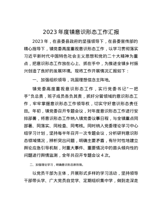 2023年度镇意识形态工作汇报.docx